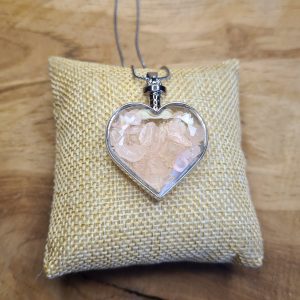 Collier cœur quartz rose